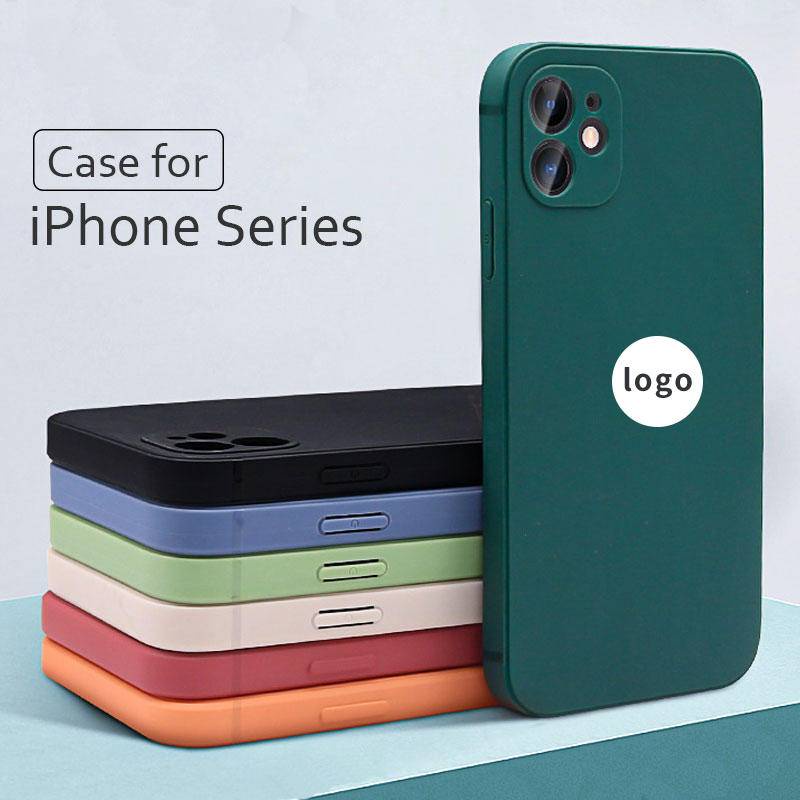 IPHONE Untuk Iphone14 13 12 11 Pro Max Mini Baru Persegi Cair Silikon Casing Ponsel Penuh Lensa Perlindungan Cover