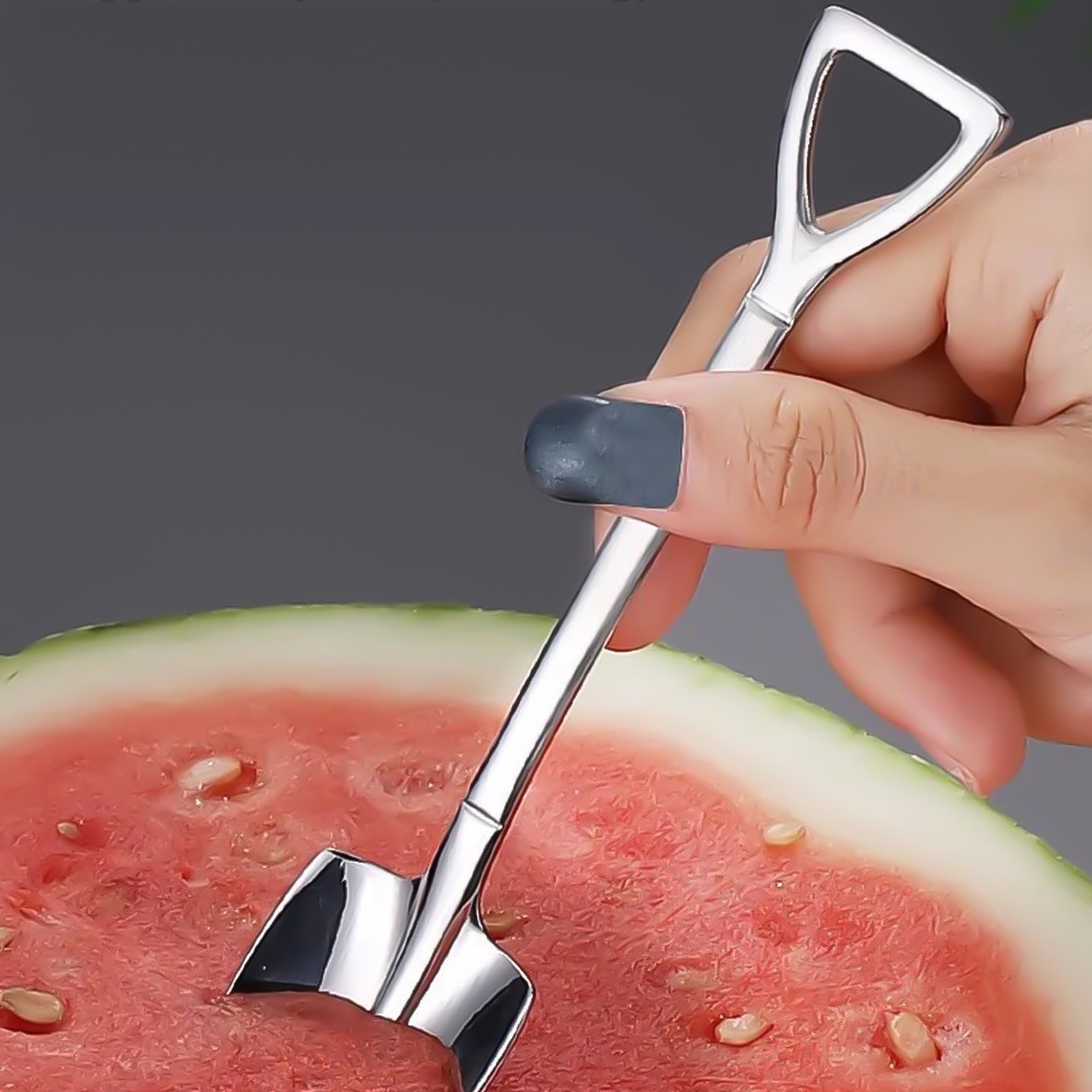 1 Pc Kreatif Sekop Berbentuk Sendok Buah Es Krim Dessert Scoop Special Watermelon Spoon Long Handle Stir Spoon Stainless Steel Sendok Teh Kopi Rumah Bar Peralatan Makan Sendok Garpu