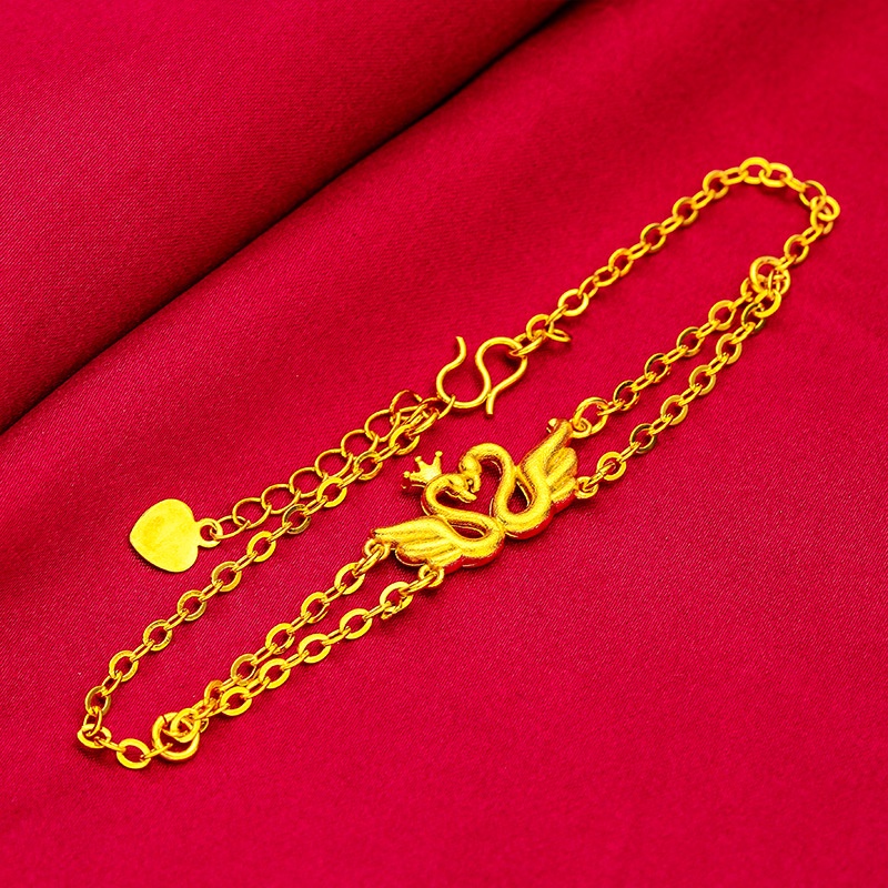 Goldkingdom Fashion Perhiasan Aksesoris Ready Stock Matte Gelang Baru Wanita Swan Panjang Lucu Gelang