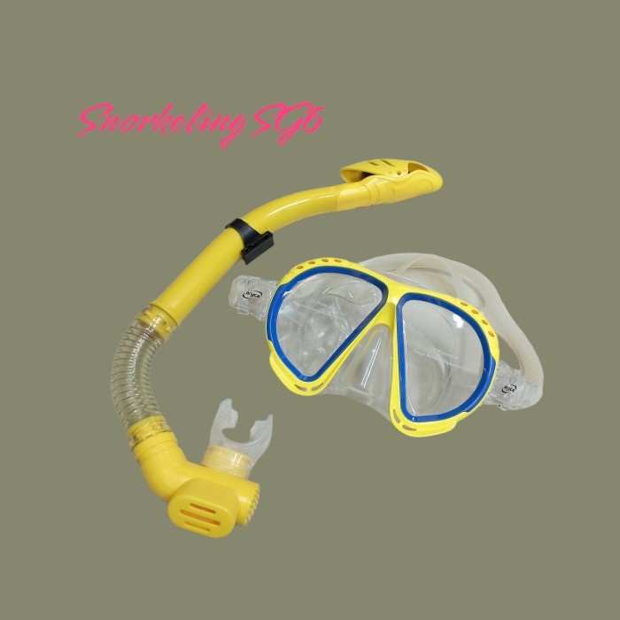 Snorkeling set SG6 - kuning olahraga air swimming board pelindung topi
