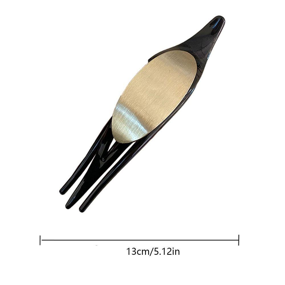 Fishstick Geometris Rambut Cakar Klip Rambut Fashion Ambil Klip Untuk Gadis Hiasan Kepala Tiga Gigi Penjepit Logam Untuk Wanita Ponytail Holder