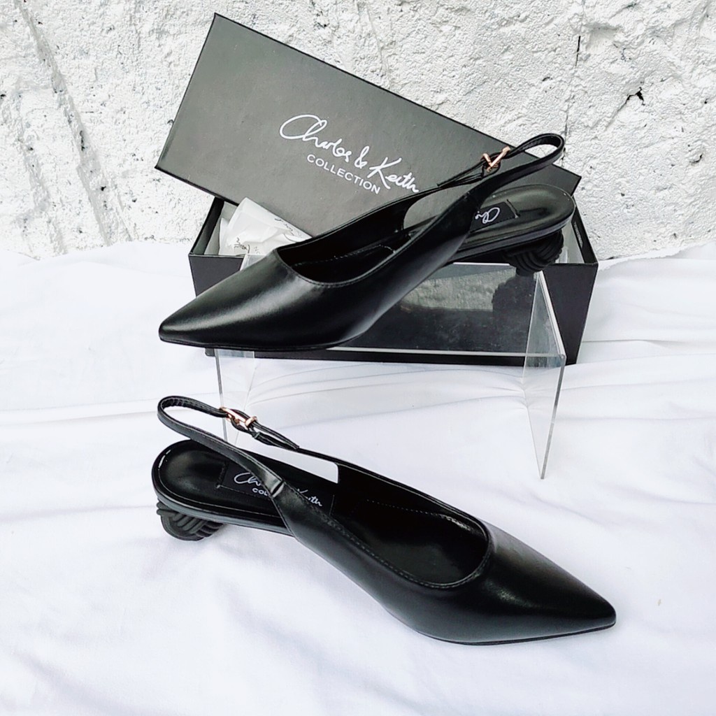 CxK Sepatu Wanita Slingback Cylindrical Heels