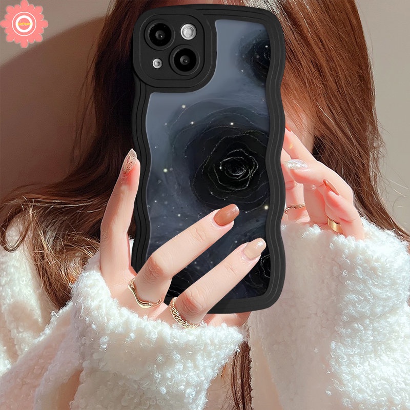 Art Vintage Floral Flowers Casing Ponsel Kompatibel Untuk iPhone 7Plus XR 11 14 13 12 Pro Max 6s 7 8 6 14 Plus X XS Max SE 2020 Fashion Retro Bunga Mawar Lembut Bergelombang Tepi Tpu Cover