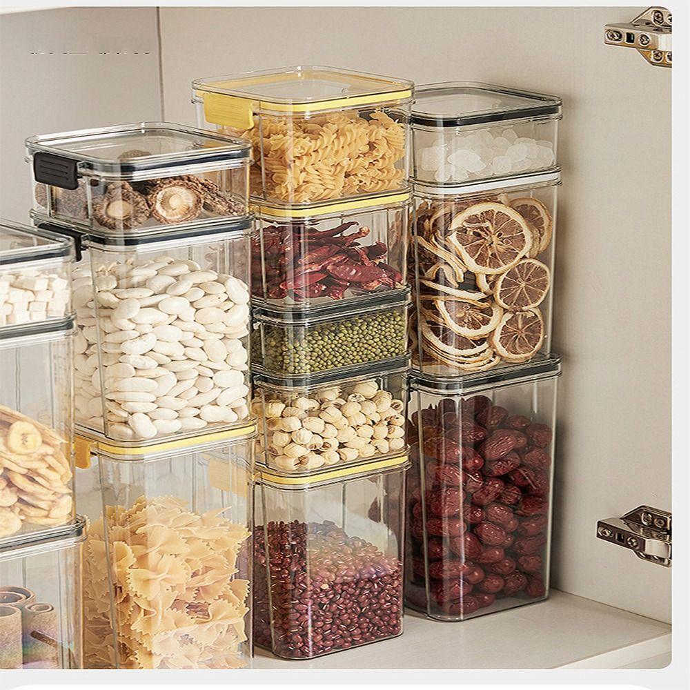 R-FLOWER Wadah Penyimpanan Kotak Penyimpanan Makanan Bening Multigrain Plastik