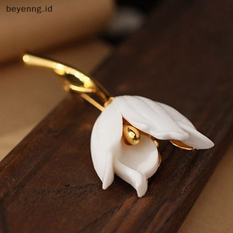 Beyen Bunga Tulip Enamel Bros Pin Kerah Lapel Syal Dekorasi Perhiasan Garment Jewelry ID