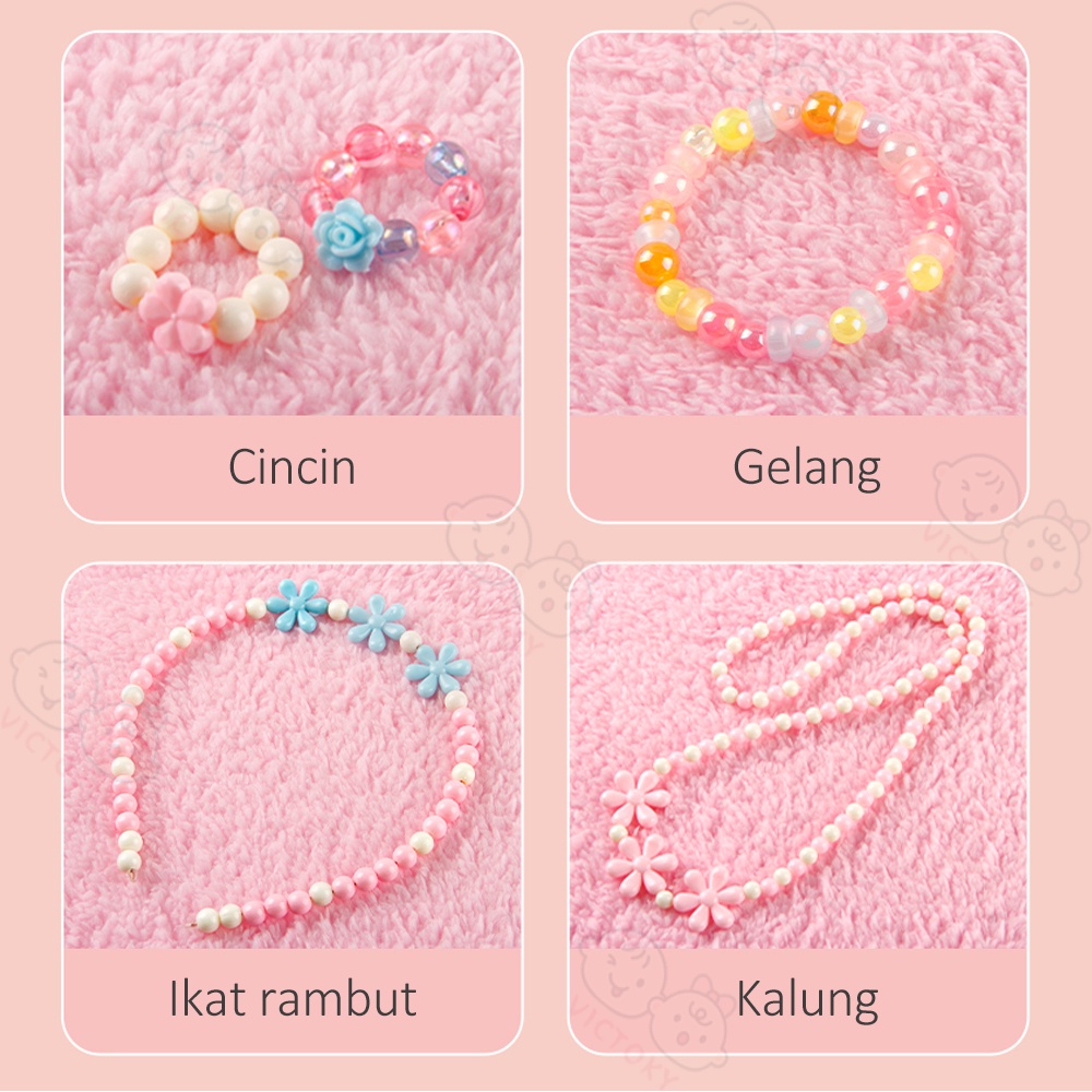 Victoky Beaded DIY Gelang Kalung Anak Mainan Edukasi Anak Bayi