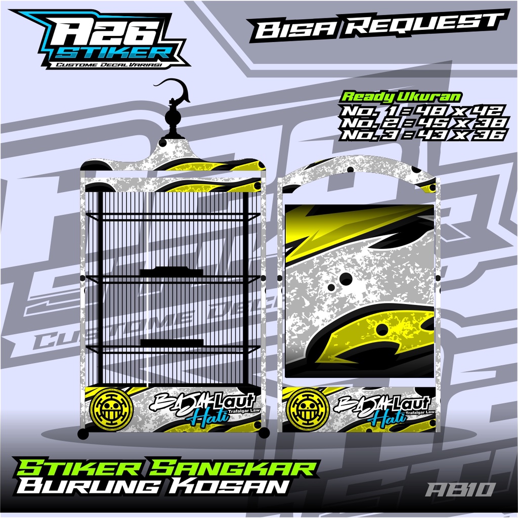 Stiker Sangkar Burung Sangkar Burung kotak,Burung Kacer, Pleci,Cucak Ijo,Dll Full Laminasi Anti Air.