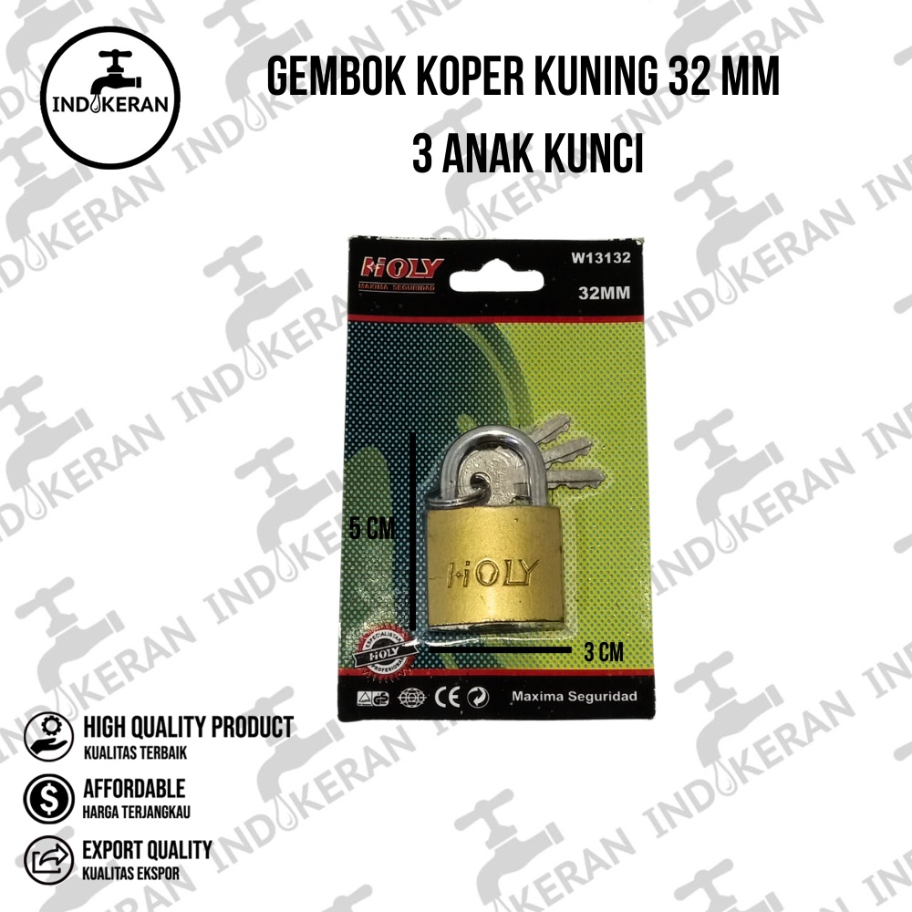 INDOKERAN - Gembok Koper Kuning - 32 MM - High Quality