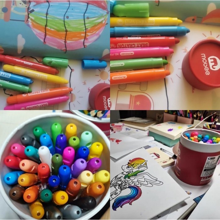 

mobee silky crayon, mobee face painting, crayon kids, erasable crayon - 12 pcs