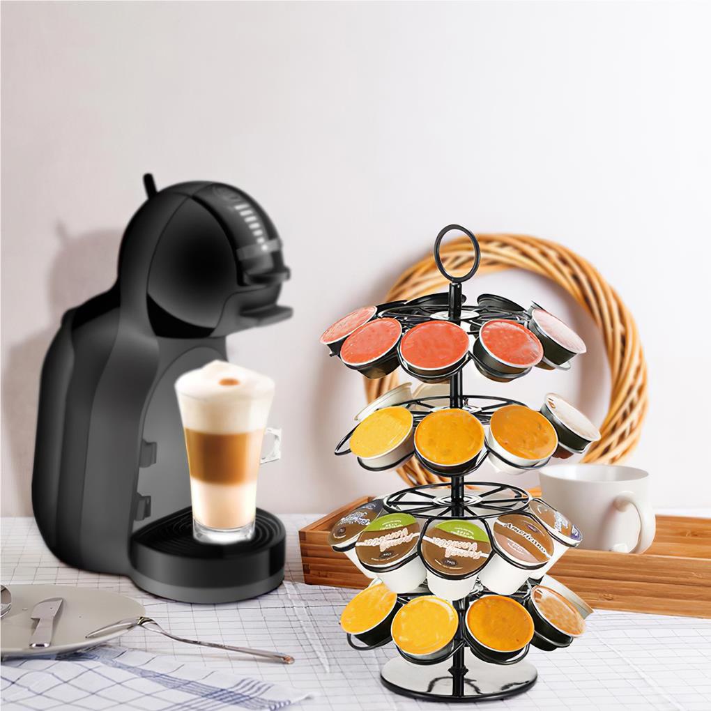 Kapsul Kopi 36buah Holder 4 9 Alur Capsule Coffee Display Rak Kapsul Lapisan Alas Cascading Dengan Rotating Stabil Storage for Coffee Capsule Storage