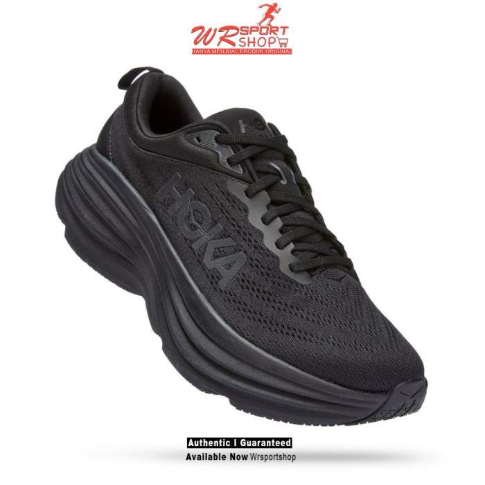 Sepatu Lari Wanita Hoka One One Bondi 8 - Black / Black