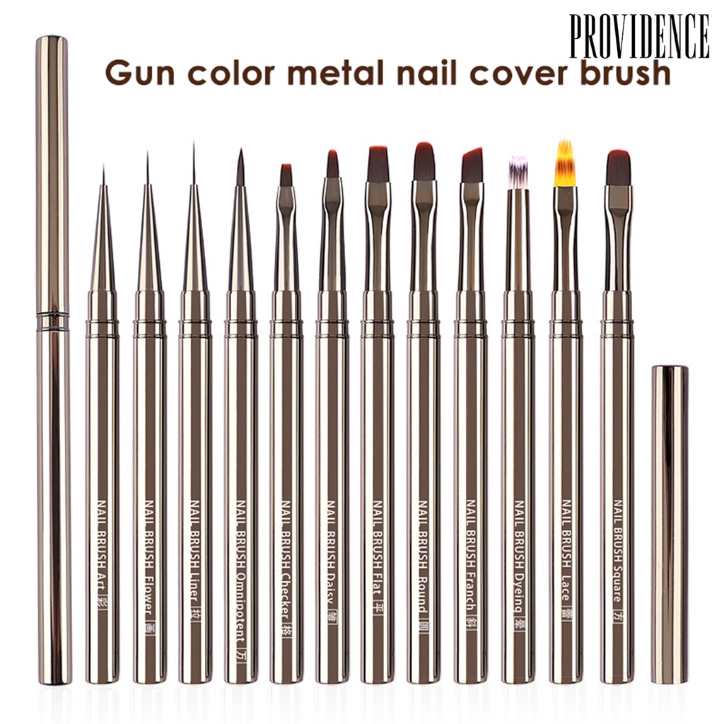 Providence Kuas Nail Art Dengan Topi Pulpen Bulu Fleksibel Brushwork Halus Gambar Tidak Geser Sikat Kuku Pasokan Salon Kuku