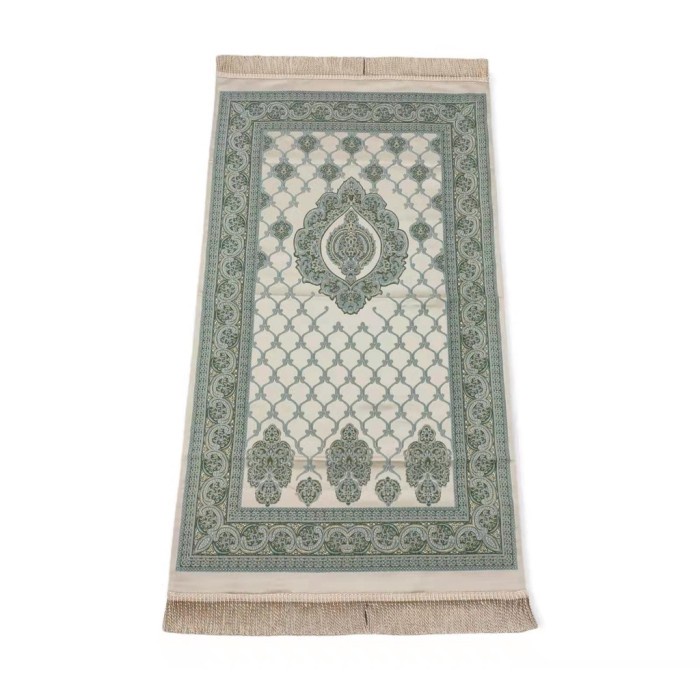 Sajadah Turki  Silk Satin Bunga Bordir Sajadah Size 70x110cm - Pink