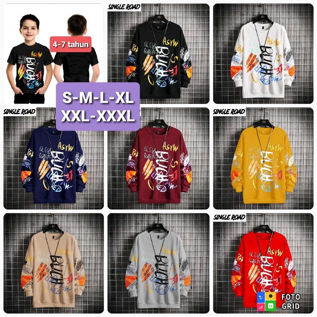 COD/DS2/ KAOS PRIA LENGAN PANJANG BUCKS BUCH BAJU PRIA LENGAN PANJANG CREWNECK PRIA