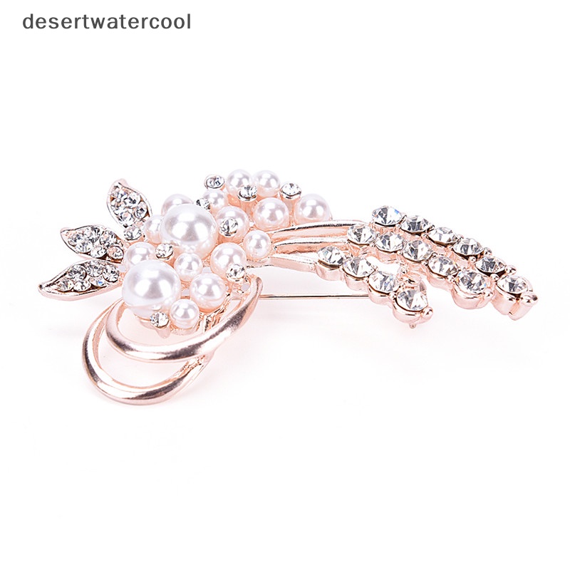 Deid Fashion Vintage Bros Pin Berlian Imitasi Mutiara Bunga Bros Aksesoris Pernikahan Martijn