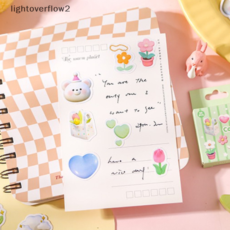 [lightoverflow2] 50pcs Kawaii Marshmallow Animal Stiker Hias Bahan Scrapbooking Label Diary Stationery Album Telepon Journal Planner [ID]