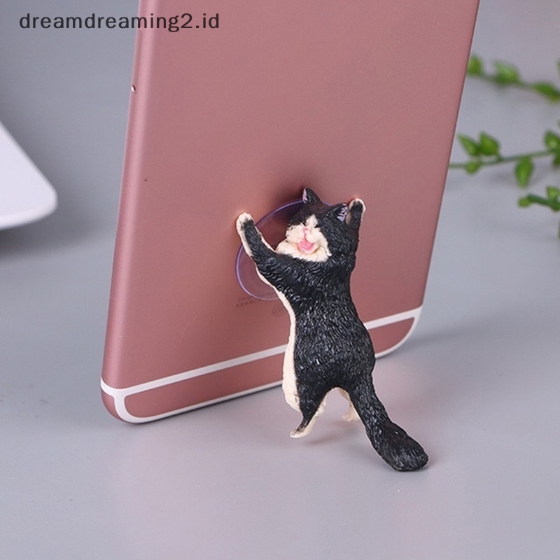 (drea) Kucing Lucu Dudukan Ponsel Suction Cup Desktop Stand Tablet Stent Kitten Hadiah//