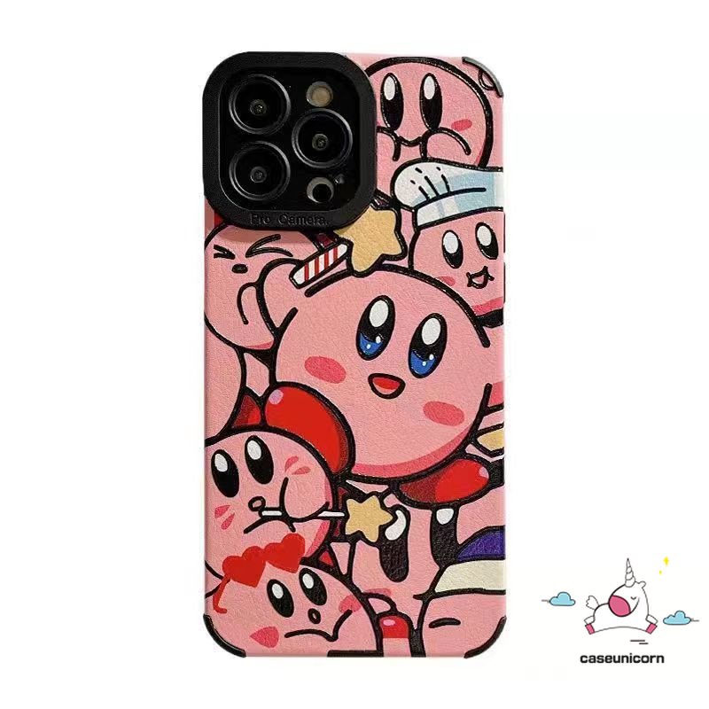 IPHONE Casing Ponsel Kompatibel Untuk Iphone11 14 12 13 Pro MAX 7Plus XR 78 Plus X XS MAX Kartun Lucu Kuromi Kirby Silikon Lembut Tpu Shockproof Mewah Tekstur Kulit Cover