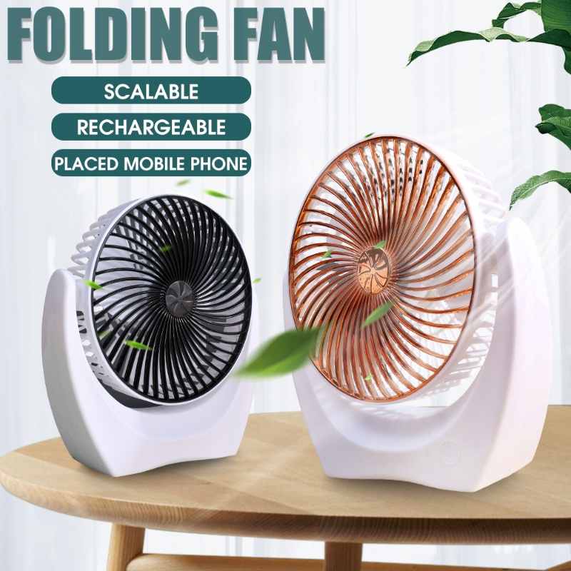 Usb Rechargeable Alat Listrik Kipas Mini Yang Dapat Diputar/Multi-speed Adjustable Desktop Fan Kantor Angin Kencang Silent Cooler