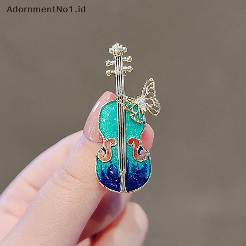 [AdornmentNo1] Violin Vintage Biru Bros Fashion All-match Individu Korsase Kerah Pin Tas Gaun Kerah Pin Perhiasan Aksesoris Pakaian [ID]