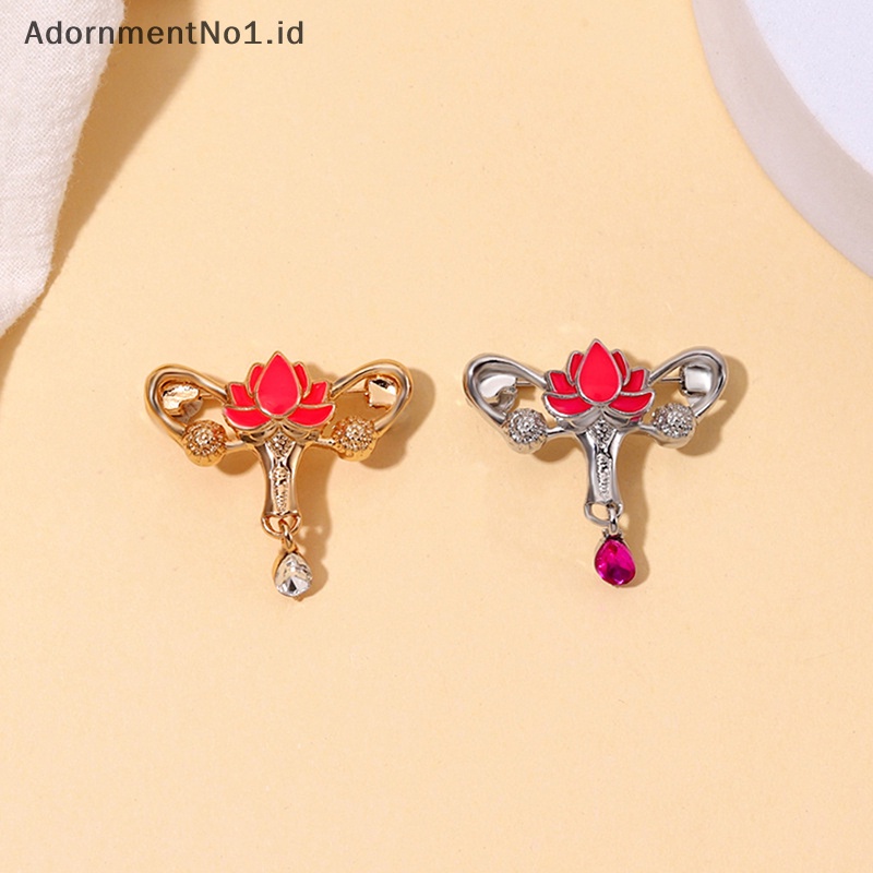 [AdornmentNo1] Fashion Bunga Lotus Liontin Bentuk Alloy Bros Untuk Wanita Kerah Pakaian Lencana Pin Accesssries [ID]