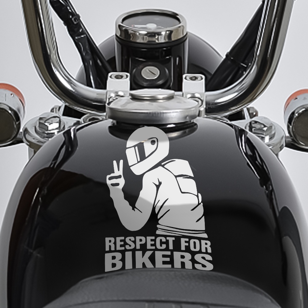 [Harga Grosir] Personal &quot;Respect for Bikers&quot; Text Stiker Mobil Motor/Trend Cool Self-Adhesive car Stickers/Stiker Dekorasi Mobil Elektrik