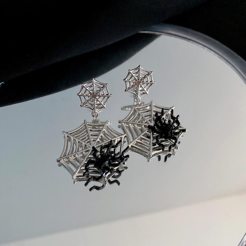 Eropa Amerika Berlebihan Desain Unik Rasa Spider Web Niche Fashion Berkelas Anting