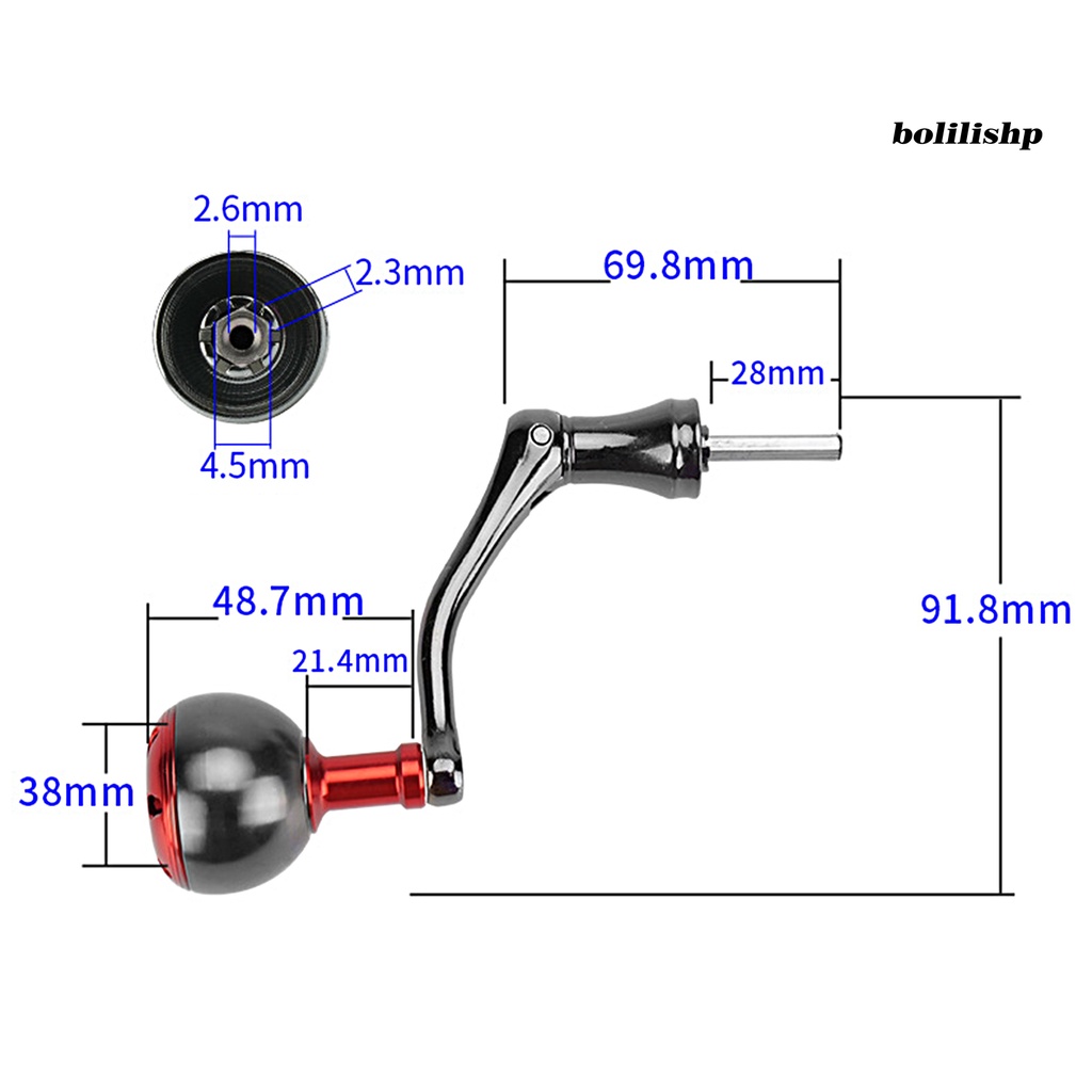 Bo-fishing Reel Handle DIY Nyaman Halus Aksesoris Modifikasi Kepala Ganda Logam CNC Spinning Reel Grip Arm Pengganti Untuk Memancing