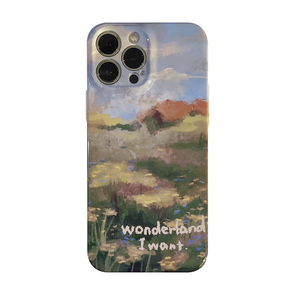 Ins Claude Monet Foundation Hard Shell Film Fotografi Case Untuk Iphone SE 2020 7 /8 Plus 14x XR XM 11 12 13 PRO MAX Casing Cover Pelindung AT0272