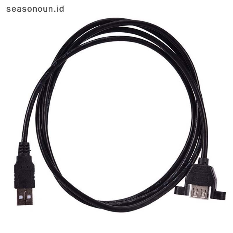 Seasonoun 60cm USB 2.0 A Male To A Female Panel Mount Moung Screw Lock Extension Cable.