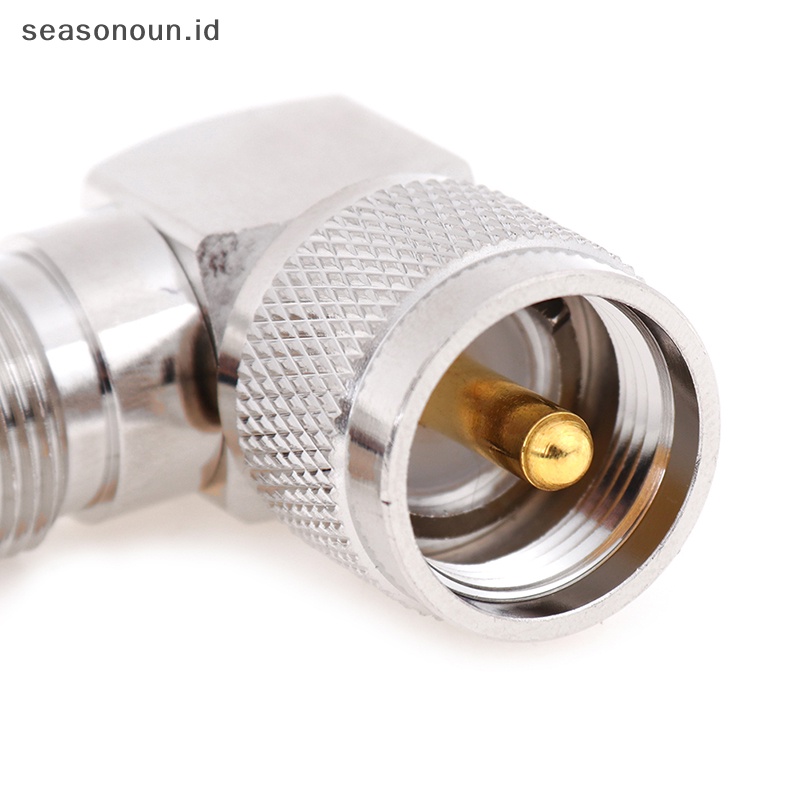 Seasonoun UHF SO-239 Female to UHF PL-259 Male Right Angle Konektor RF 90derajat.