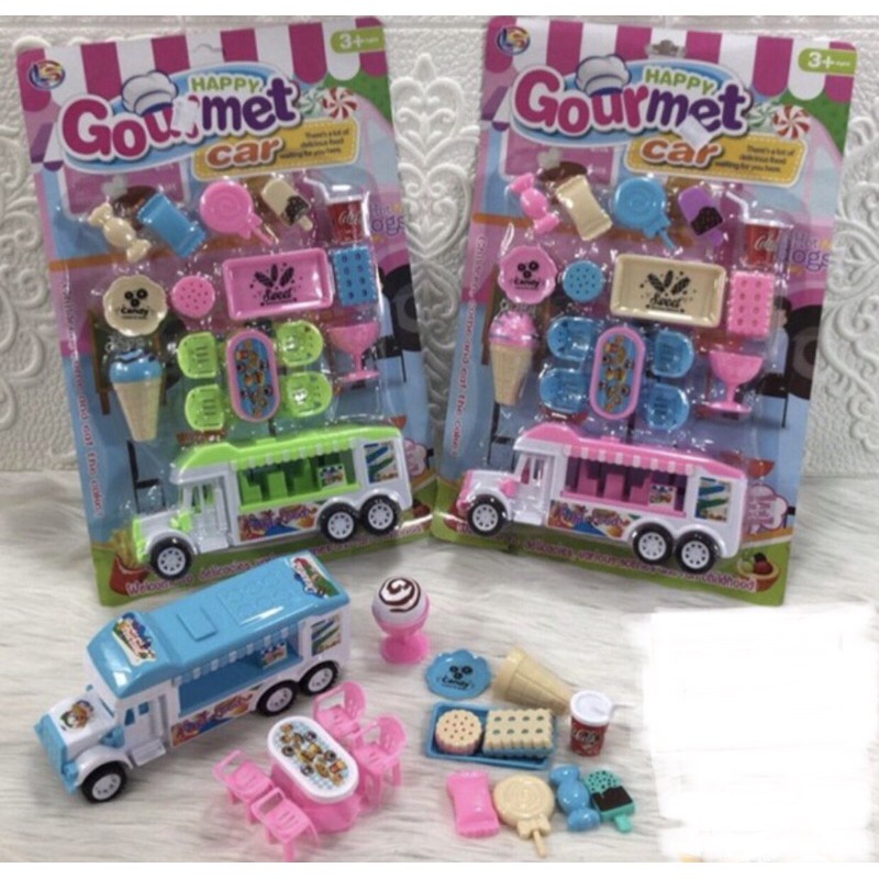 Mainan Anak Happy Gourmet car LI5-Mobil fast food set