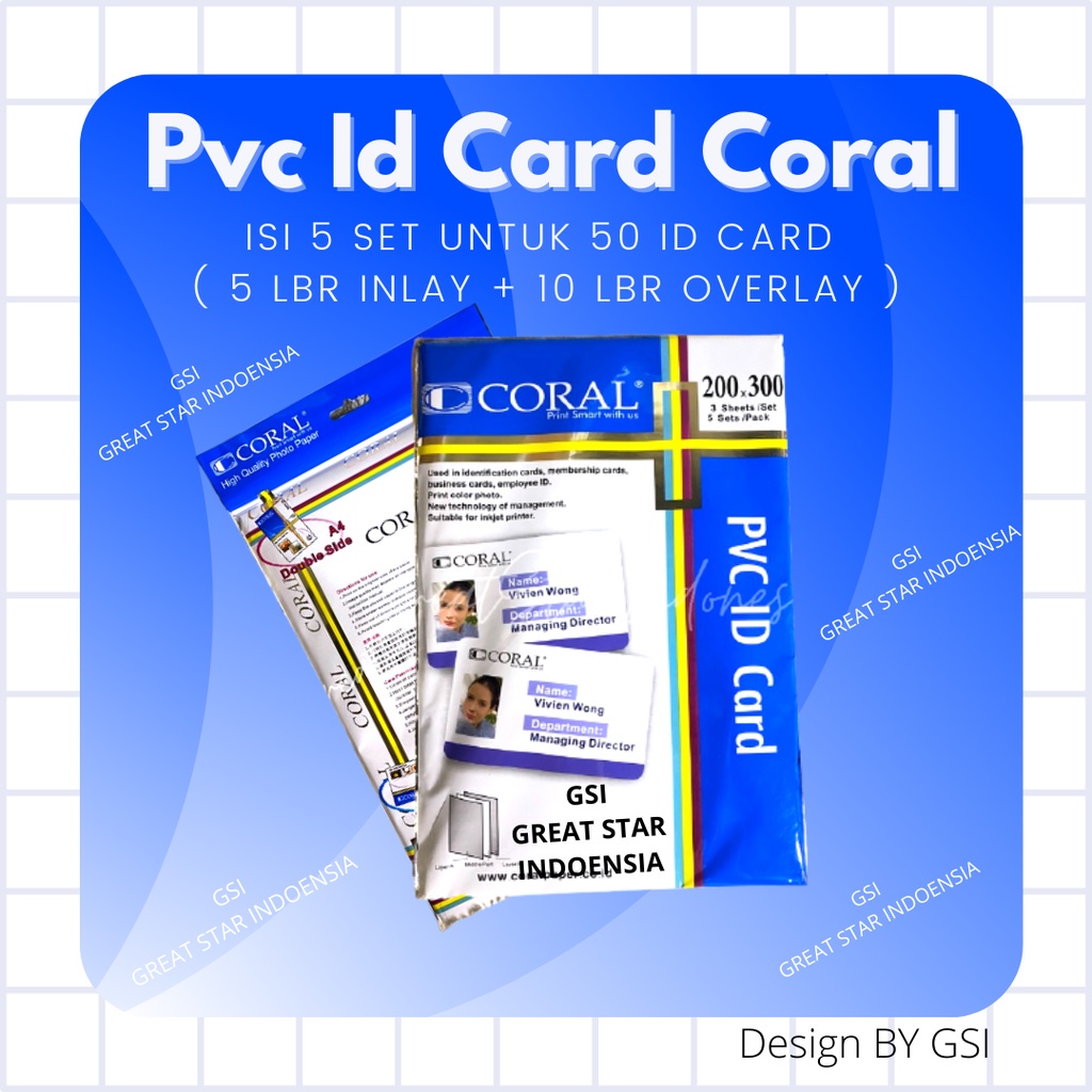 

PVC ID Card Coral Isi 5 Sheet.