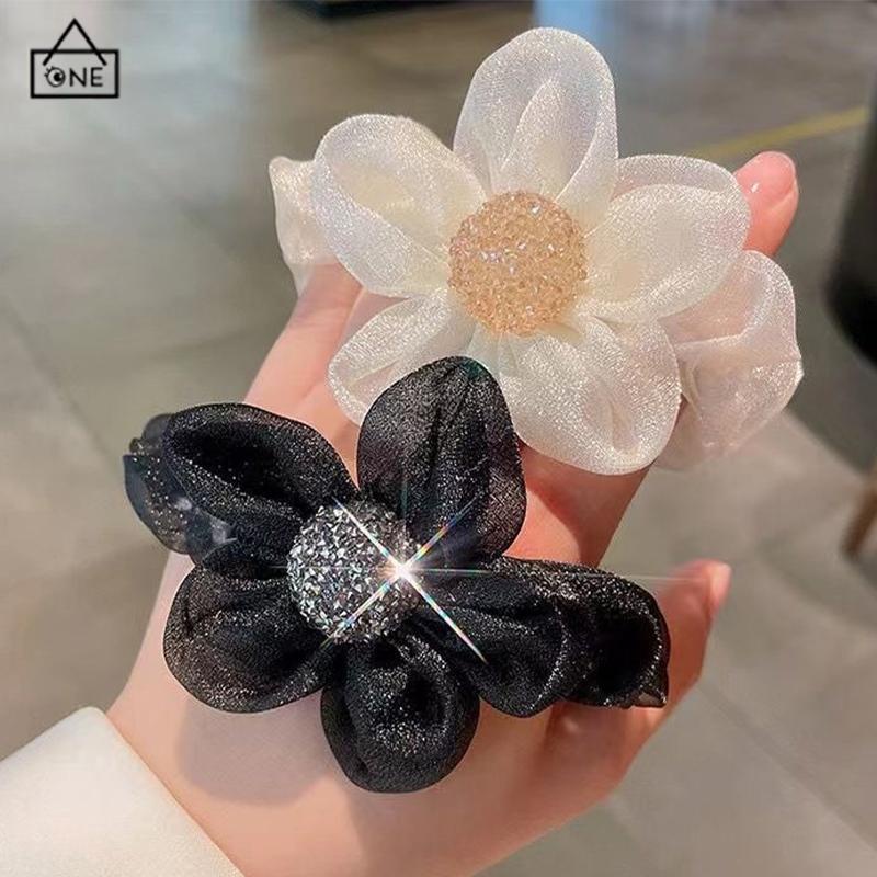 COD❤️Ikat Rambut Scrunchie Korea Perempuan Model Bunga Daisy Aksesoris Wanita-A.one