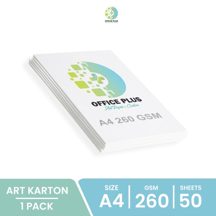 

[READY] Kertas Art Karton A4 260 GSM (1 Pack/50 Sheets) - Office Plus