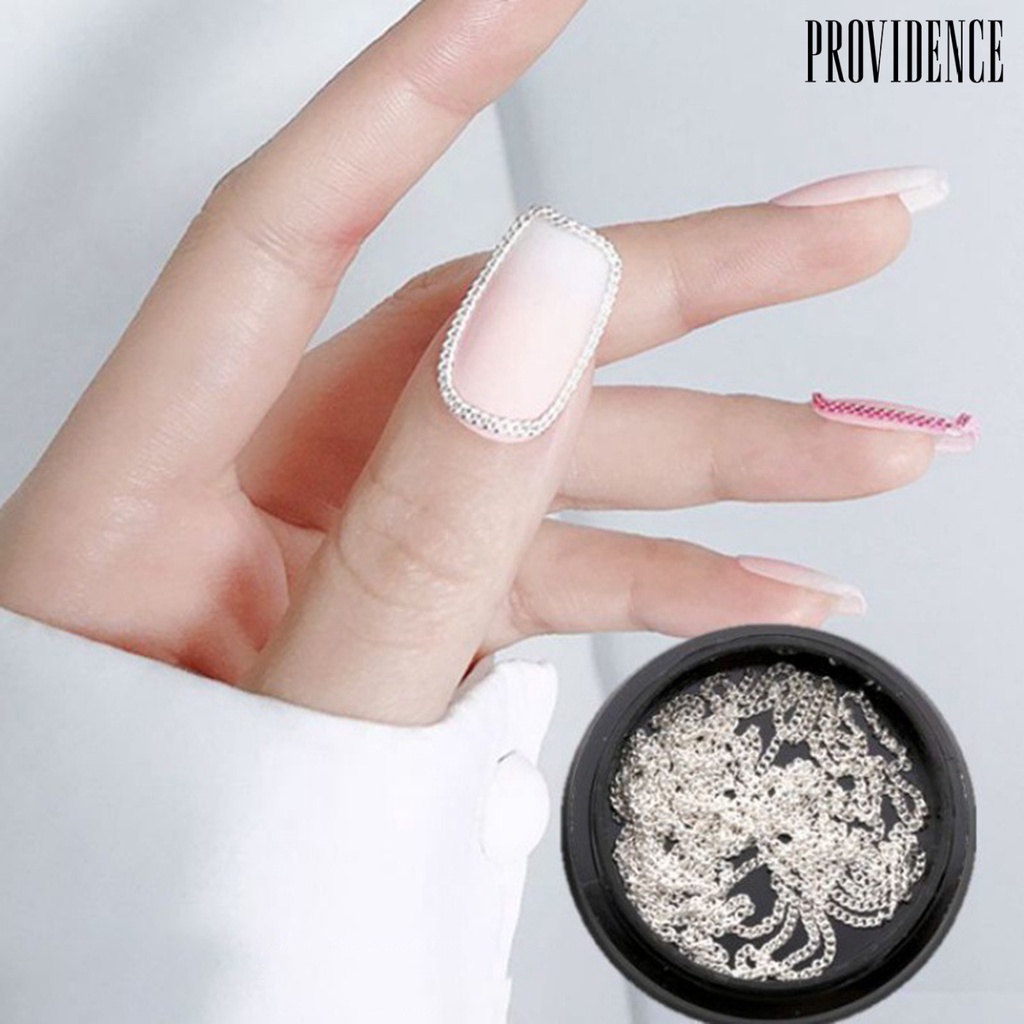 Providence 1kotak 1M Rantai Nail Art Semua Desain Dapat Dipotong DIY Dekorasi Nail Art Rantai Logam Perhiasan Alloy Manicure Nail Jewelry Aksesori