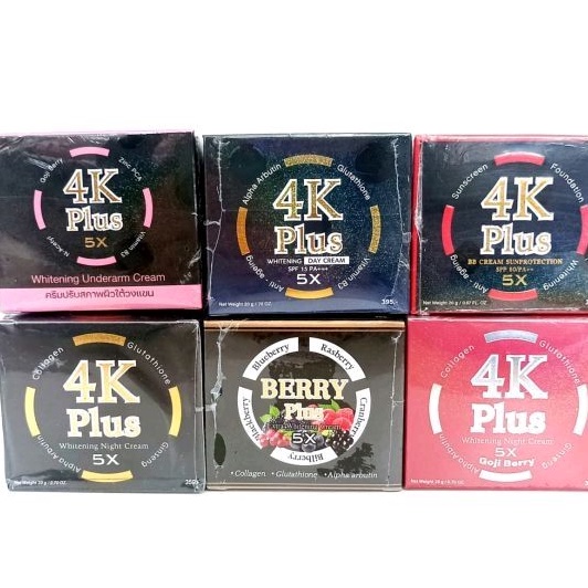 READY STOCK - 4K Plus Whitening Cream Krim Pemutih Wajah Krim Malam Day Cream Bb Cream