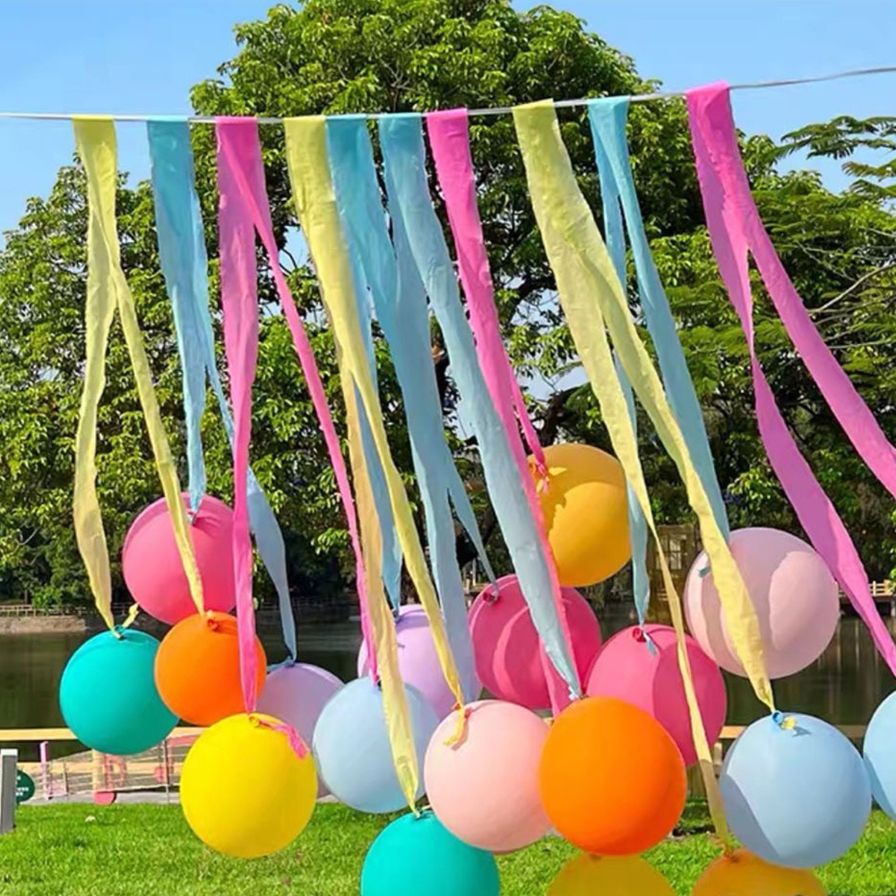 30pcs/set Balon Pita Kertas Warna-Warni Untuk Dekorasi Ulang Tahun Taman Photoshoot Piknik Outdoor Dan Tk