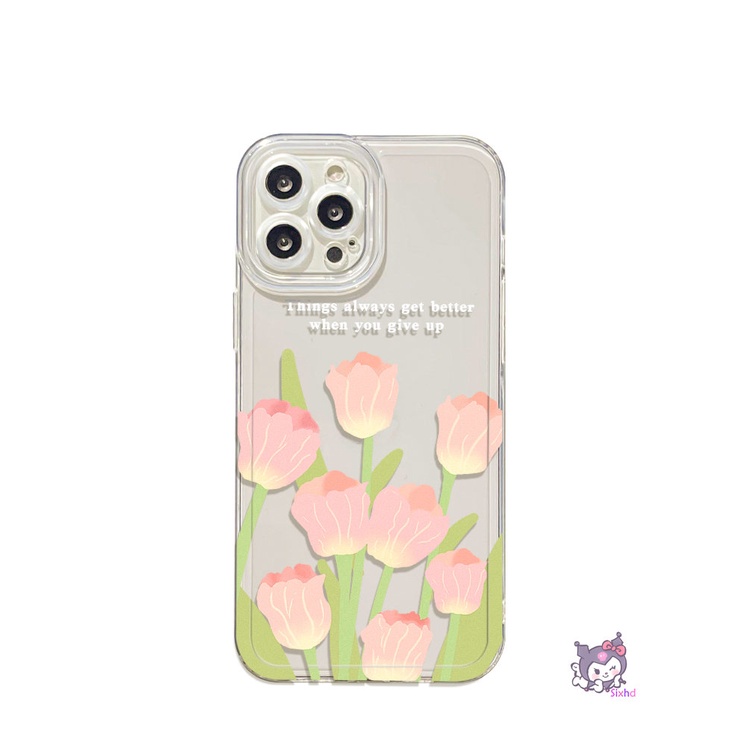 Redmi 12C 10C 10A 10 Note12 11 11s 10 9 8 7Pro 9T 9C 9A 9 A1 Xiaomi 12 11 Lite 11T 10T Poco F3 M3 M4 F3 X3 X4Pro Simple Ins Tulip English Pink Silicon Phone Case Lembut Sarung TPU XJJJJ