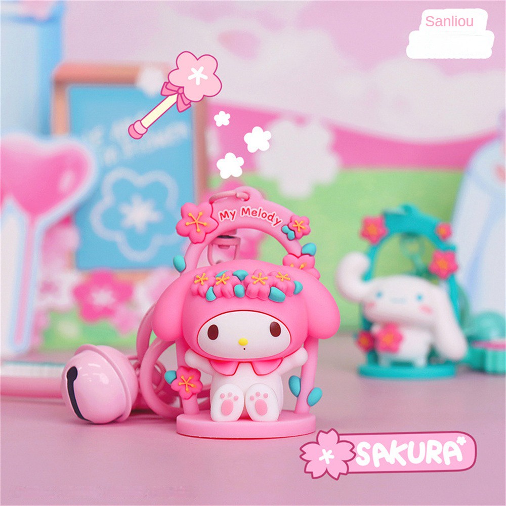 Pendant Sanrio Ransel Gantungan Kunci Lucu Liontin Cincin Kunci Mobil Kartun Kuromi My Melody Cinnamoroll Aksesori Dekorasi Lucu Anak Perempuan Hadiah Liburan