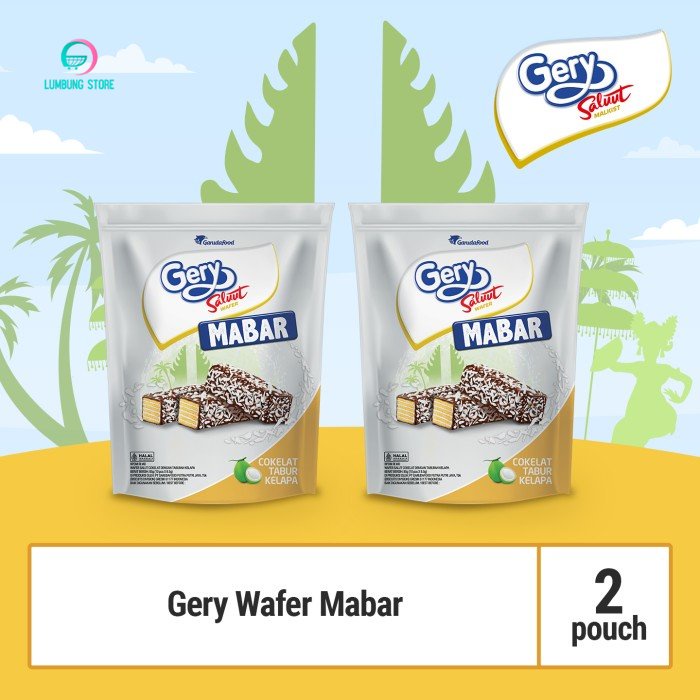 

Gery Saluut Wafer Cream Coklat Tabur Kelapa - Biskuit / Wafer