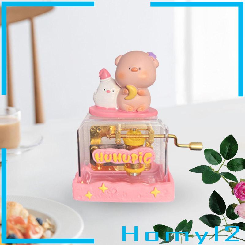 [HOMYL2] Kotak Musik Kartun Hewan Novelty Portable Engkol Tangan Musical Box Collectible