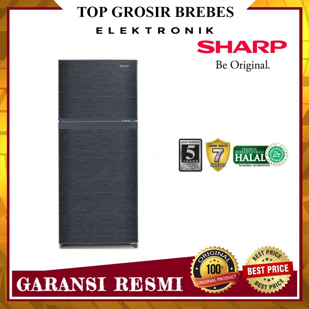 LEMARI ES 2 PINTU SHARP SJX 195 MD POLOS KULKAS SHARP SJX195MD
 TOP GROSIR BREBES