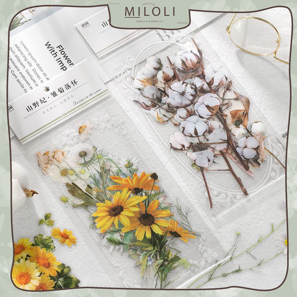 

[MILOLI] 11Pcs PLANT AND FLOWER Deco Aesthetic PET Sticker Planner DIY Scrapbook - B0400