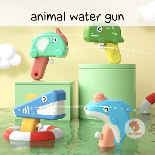 Zoetoys Dino Water Gun | Mainan Mandi Anak Tembakan Tembak Karakter Dinosaurus Outdoor Beach Garden Toy Pistol Air