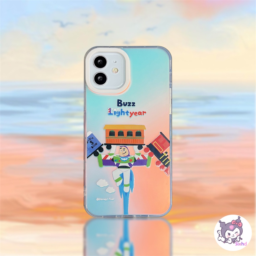 IPHONE Kompatibel Untuk Iphone11 14 13 12 Pro Max8 7Plus X Xs Xr Xs Max SE 2020 Happy Cartoon Toy Story Couple Perlindungan Lensa Gradien Laser Casing Ponsel TPU Lembut Penutup Anti Jatuh XJJJJ