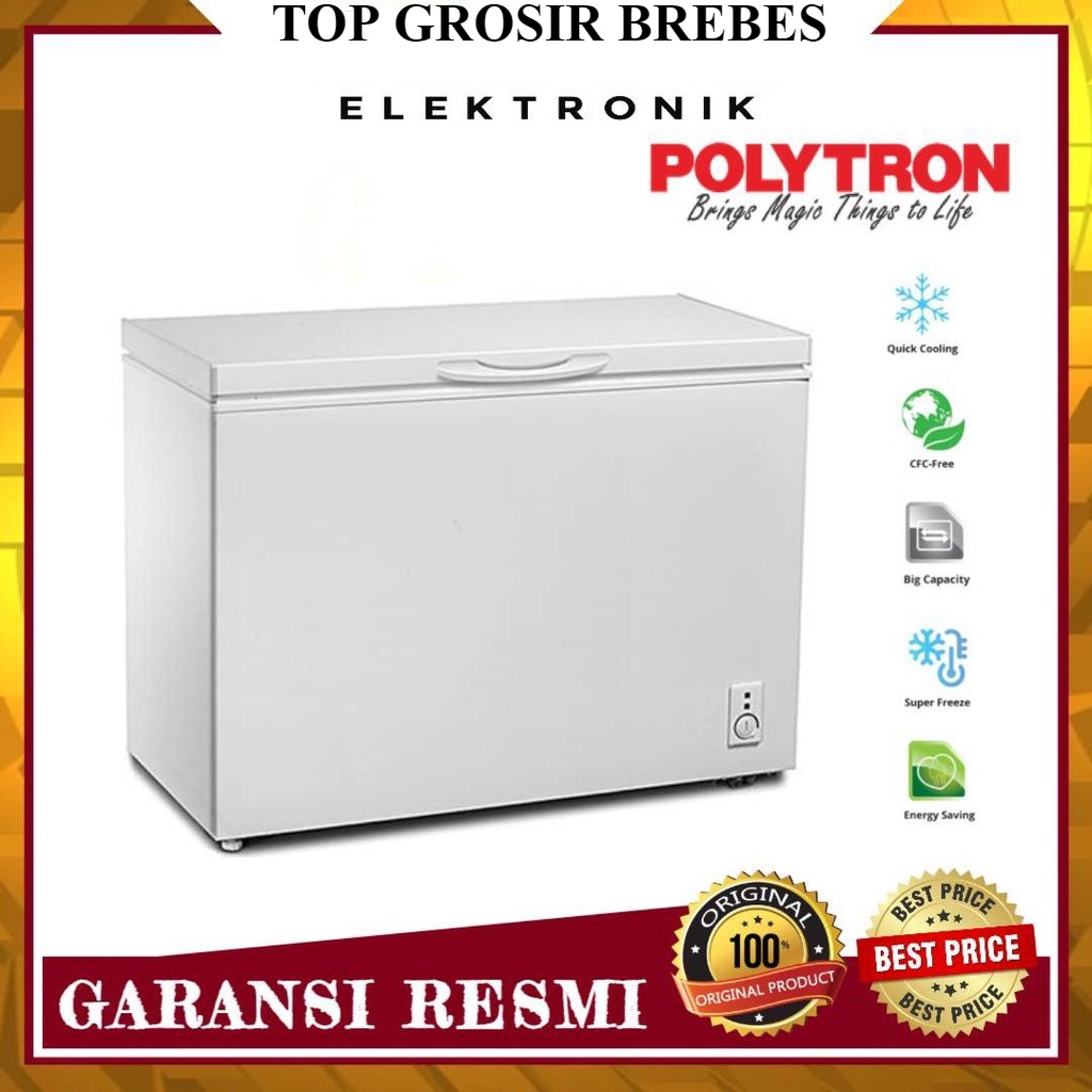 CHEST FREEZER 300 LITER POLYTRON PCF 317 GARANSI RESMI