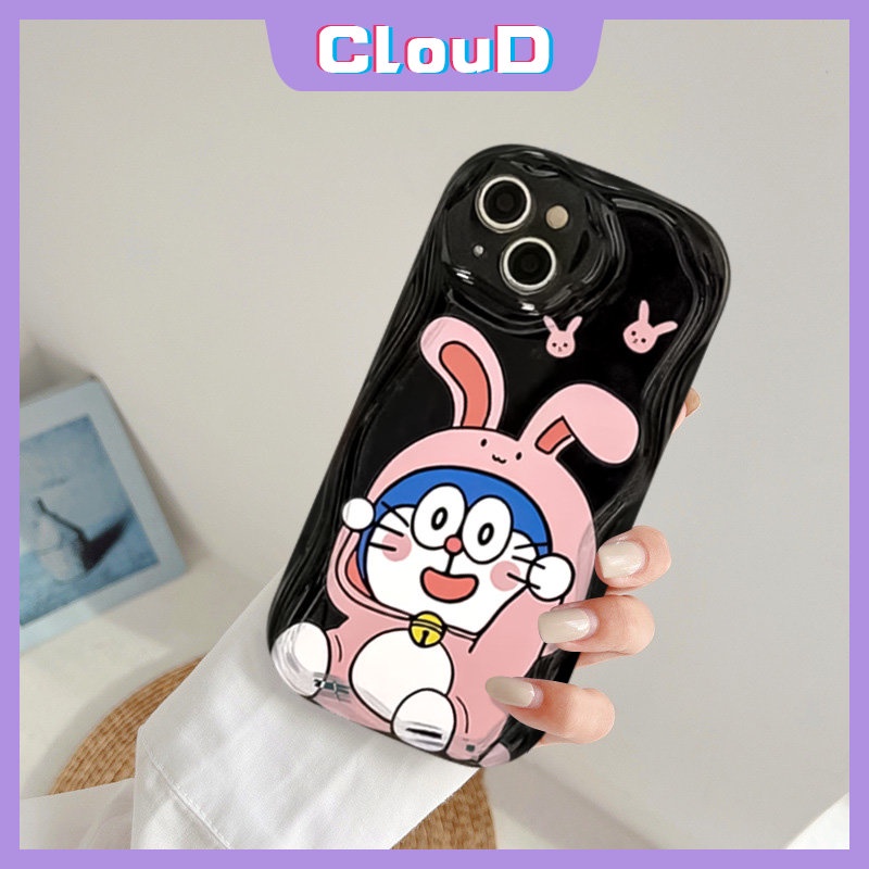 Untuk Realme C35 C25Y C55 C15 Realme 5 9i 6i 5i 5s 7i C31 C33 C12 C21 C25 C21Y C20 C25s C11 C30 C17 C3 C20A Lucu Doraemon Rabbit Cute Puppy 3D Wavy Curved Edge Couples Tpu Soft Case