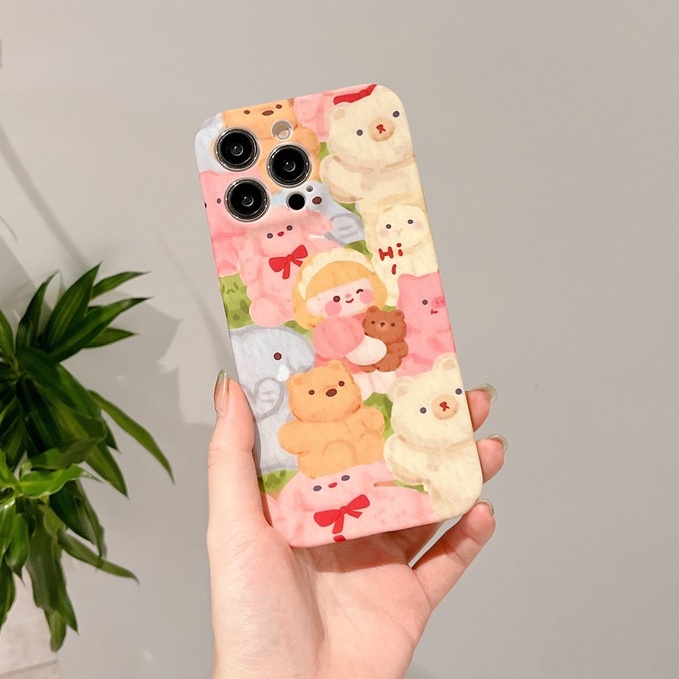 Cute Cartoon Little Bear Girl Ultra Soft Case IPhone 6S 7 8 Plus SE XR XS Max 11 12 13 14 Pro Max 12 MINI 13 MINI Liquid Silcione Case