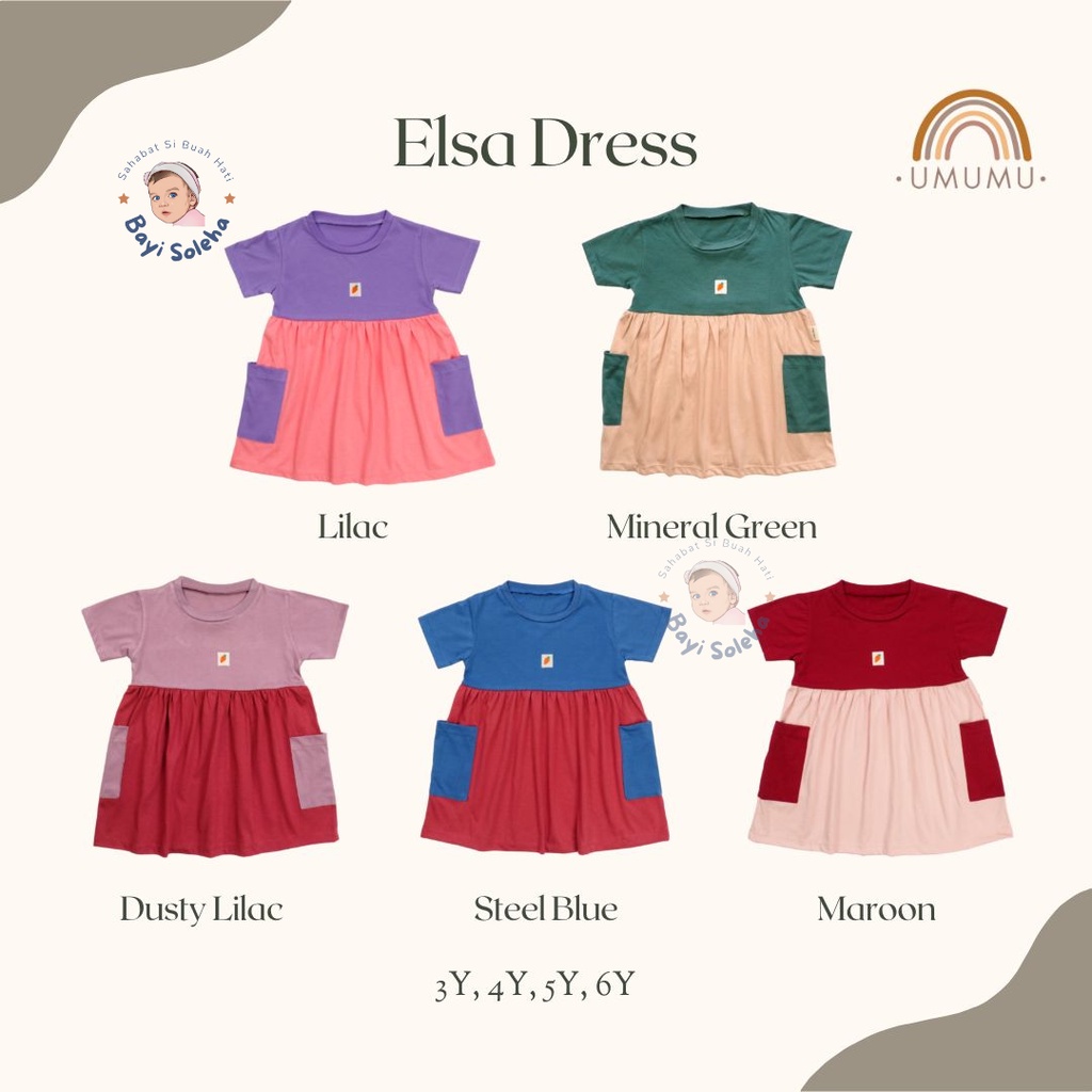 [BS] Umumu Elsa Dress Anak Perempuan / Terusan Anak Cewek
